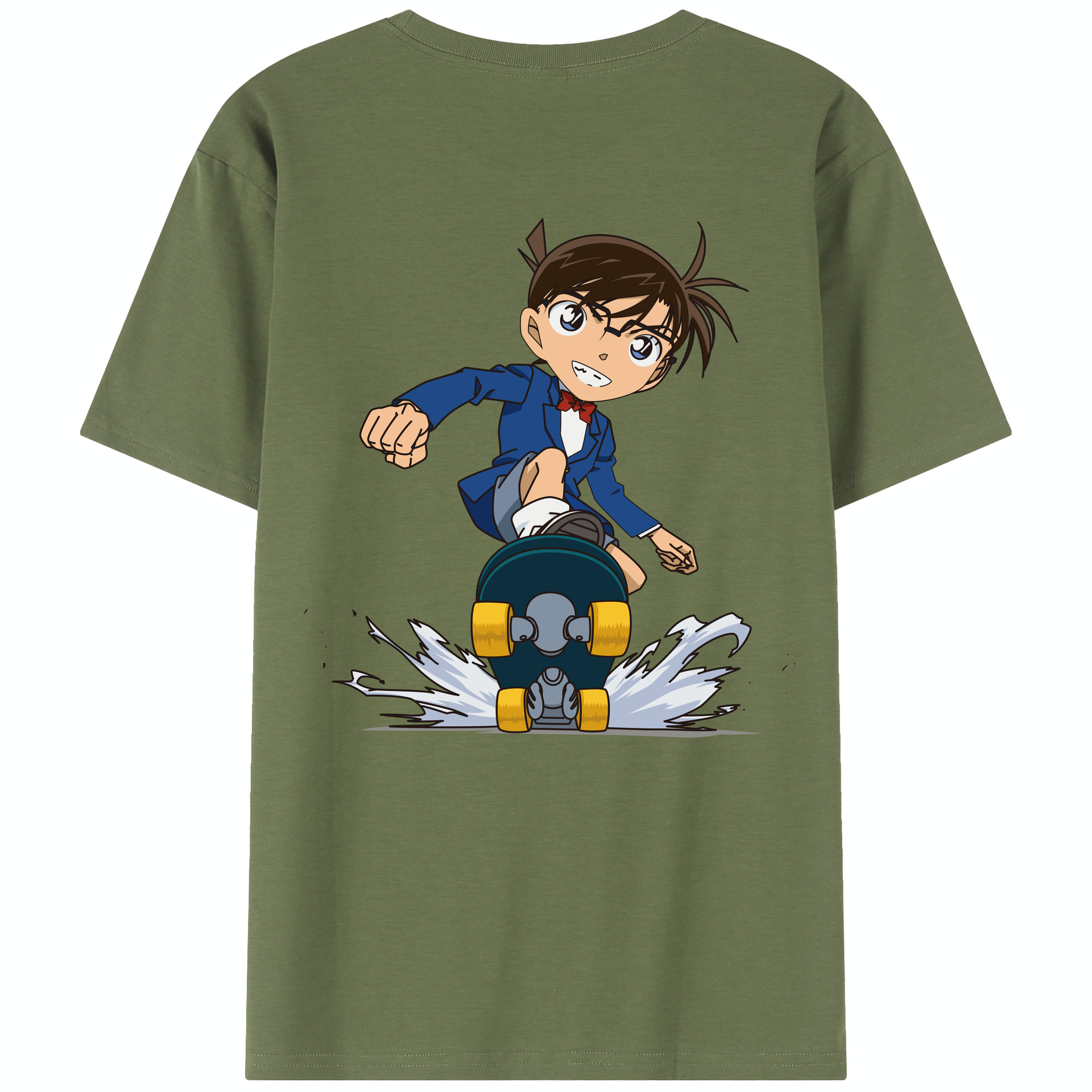 （画像用） 名探偵コナン 江戸川 コナン Detective Conan Conan Edogawa 綿100％半袖Tシャツ（背面プリント）